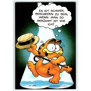 Vintage 1978 Garfield Postcard Jim Davis German Edition Spotlight Cartoon